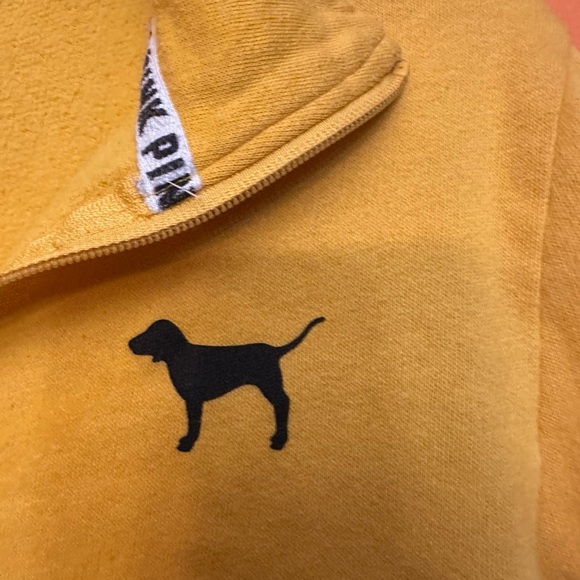 PINK Victoria's Secret Yellow 3/4 Zip Up Sweater - Picture 2 of 7